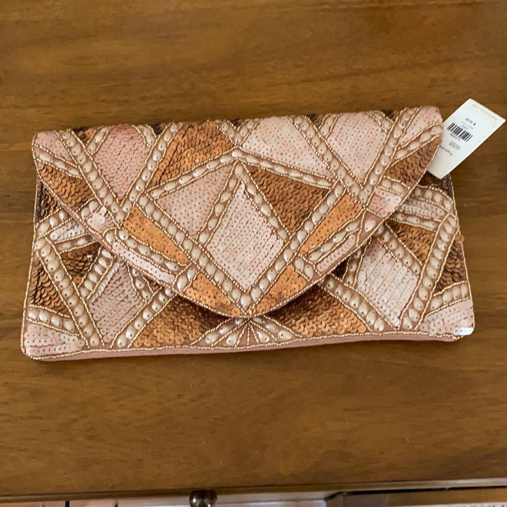 Rose Gold Clutch/chain strap
